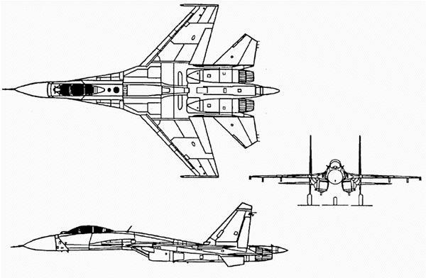 Чертёж Су-27